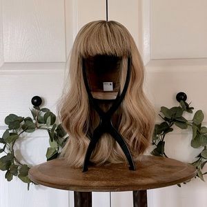 Human hair blonde wig.